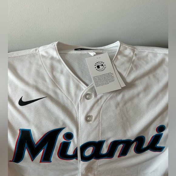 Nike Miami Marlins 2020 Baseball MLB White Jersey Men’s Size: M - Picture 2 of 6
